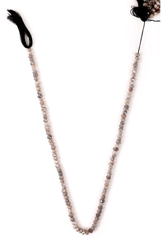 White/Grey Moonstone Rondelle Faceted Natural Beads