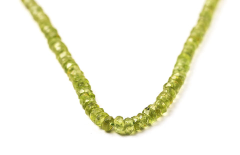 Peridot Green Rondelle Faceted Natural Beads