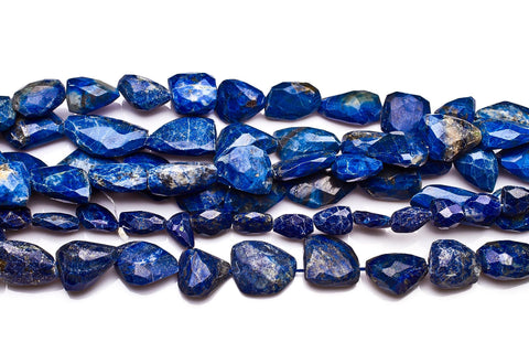 Lapis Lazuli Blue Nugget Faceted Natural Beads
