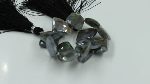 Mystic Coated Labradorite Axe Faceted Natural Beads