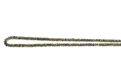 Sapphire Green Rondelle Faceted Natural Beads