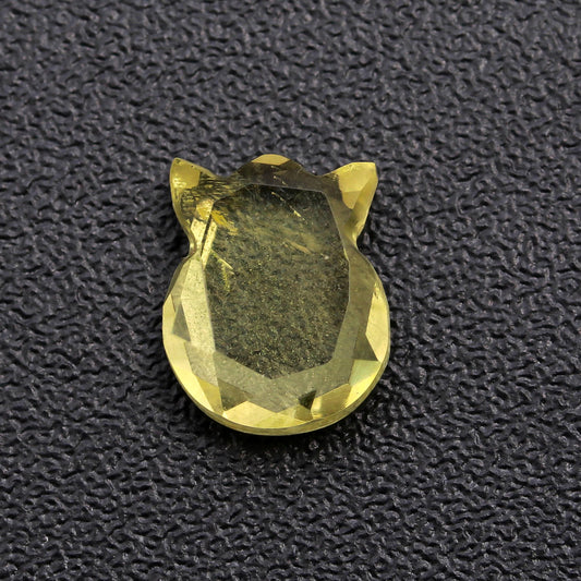 Lemon Quartz Yellow Head Carving Natural 10 mm Stone