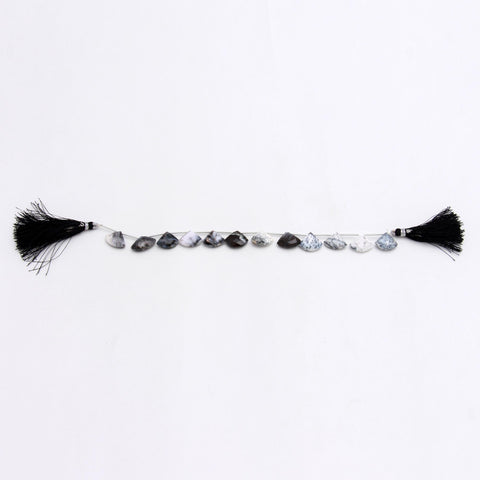 Dendrite Opal Grey Axe Smooth Natural Beads 8 Inches Strands