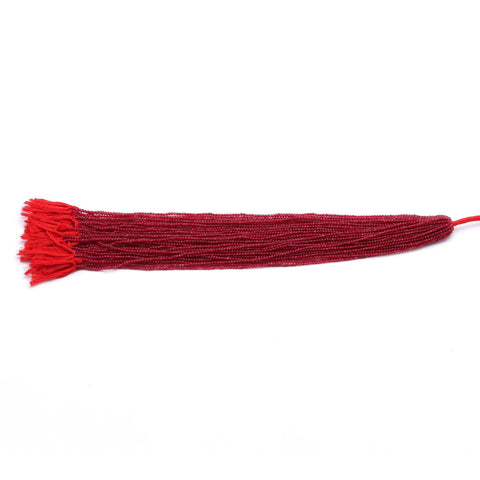 Ruby Red Round Faceted Natural Beads 12.5 Inches Strands