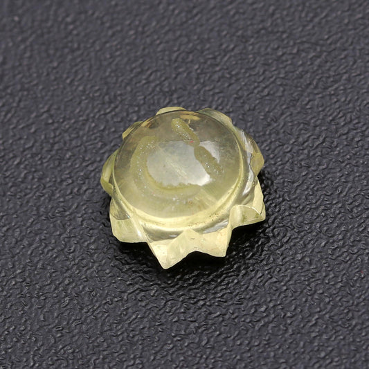 Lemon Quartz Yellow Sun Carving Natural 11 MM Stone