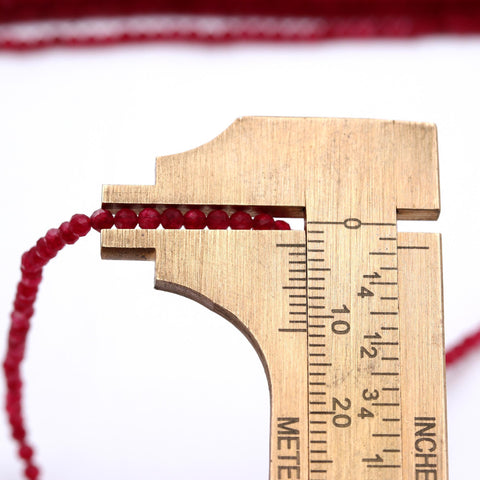 Ruby Red Round Faceted Natural Beads 12.5 Inches Strands