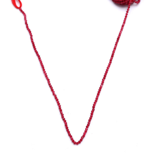 Ruby Red Round Faceted Natural Beads 12.5 Inches Strands