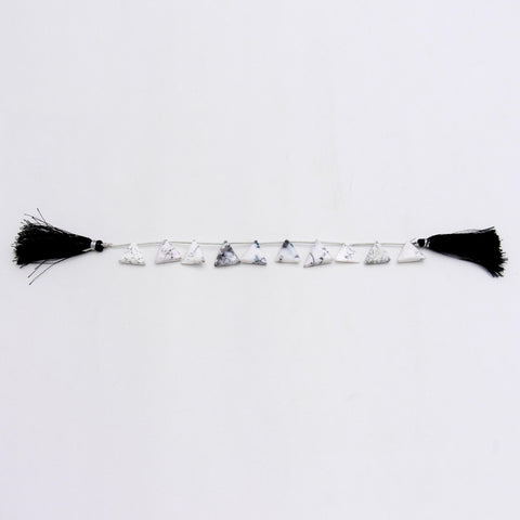 Dendrite Opal Grey Triangle Faceted Natural Beads 8 Inches Strands