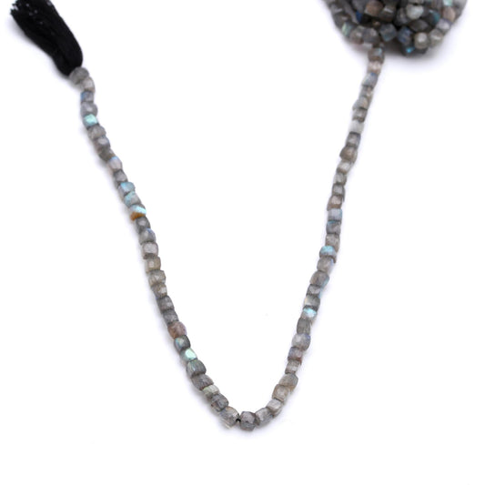 Labradorite Grey Cushion Faceted Natural Beads 12.5 Inches Strands