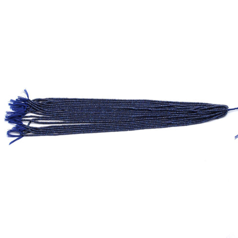 Sapphire Blue Round Faceted Natural Beads 12.5 Inches Strands