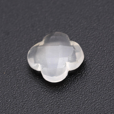 Moonstone White Clover Carving Natural 12 MM Stone
