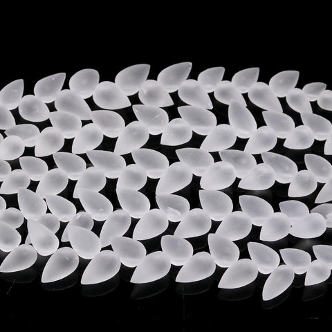 Crystal Quartz White Drop Smooth Natural Beads 4 Inches