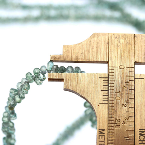 Green Sapphire Drop Faceted Natural Beads 16 inches strands