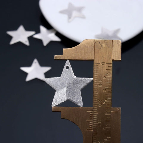 Silver Coated Brass Solid 25MM Star Blank