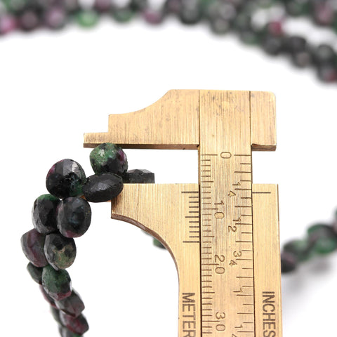 Ruby Zoisite Green Heart Faceted Natural Beads  8 Inches Strands