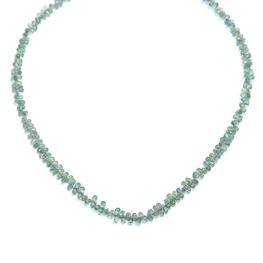 Green Sapphire Drop Faceted Natural Beads 16 inches strands