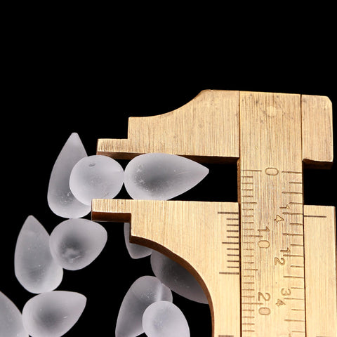 Crystal Quartz White Drop Smooth Natural Beads 4 Inches