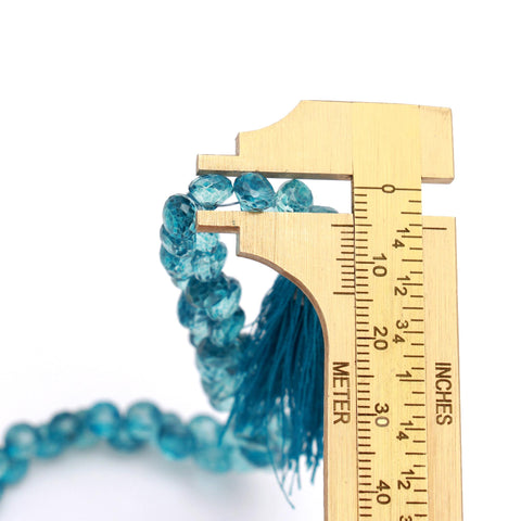 London Blue Topaz Onion Faceted Natural Beads 8 Inches Strands