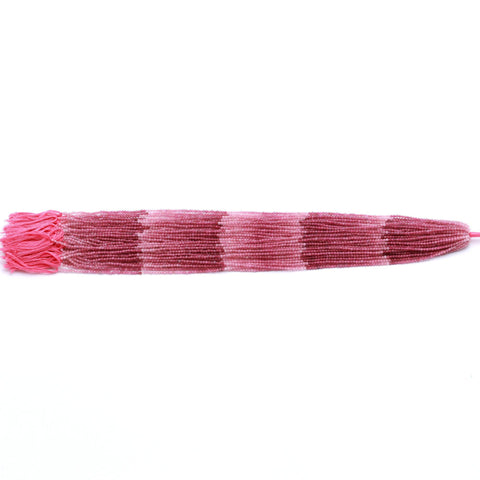 Pink Tourmaline Pink Round Faceted Natural Beads 12.5 Inches Strands
