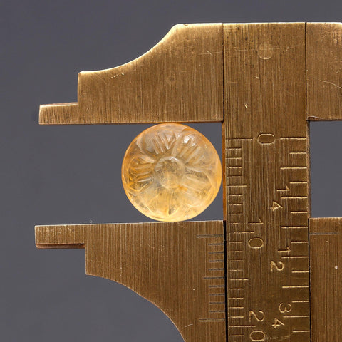 Citrine Yellow Flower Carving Natural 10 MM Stone