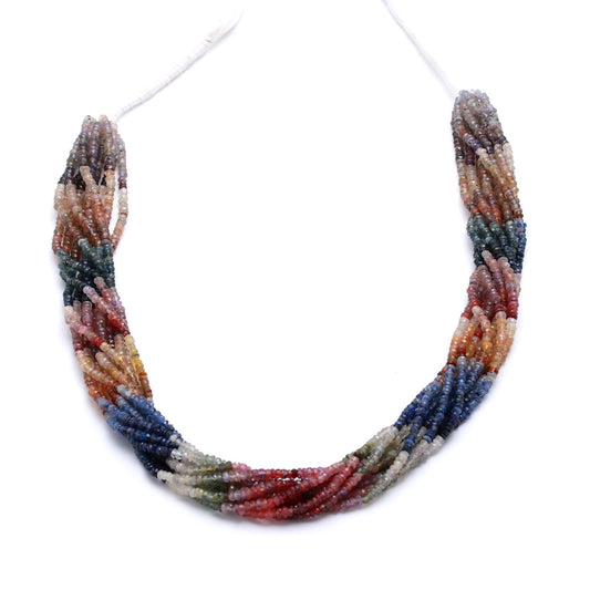 Multi Tourmaline Multi Color Round Faceted Natural Beads 10 Inches Strands