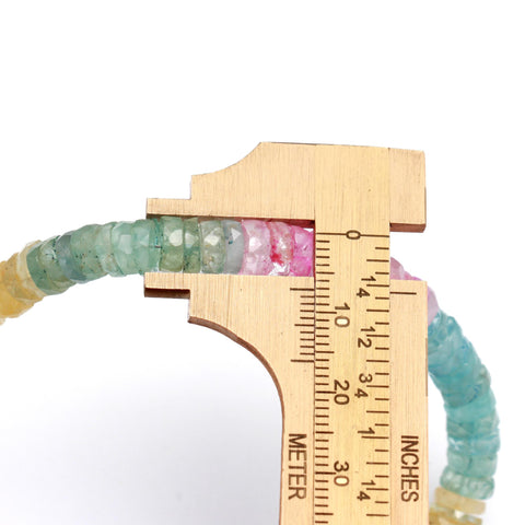 Multi Tourmaline Multi color Tire Faceted Natural Beads 8 Inches Strands