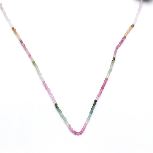 Watermelon Tourmaline Shaded Multicolor Round Faceted Natural Beads 12.5 Inches