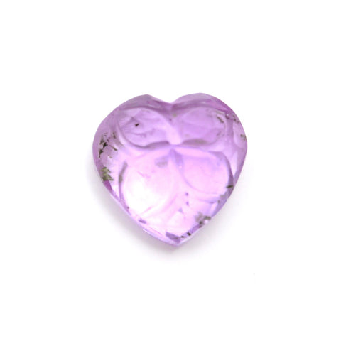 Amethyst Purple Heart Carving Natural 9 MM Stone