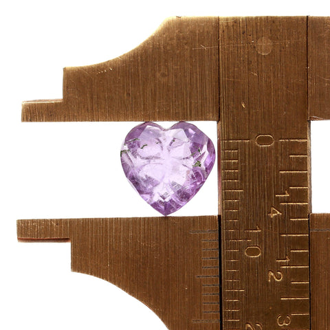 Amethyst Purple Heart Carving Natural 9 MM Stone
