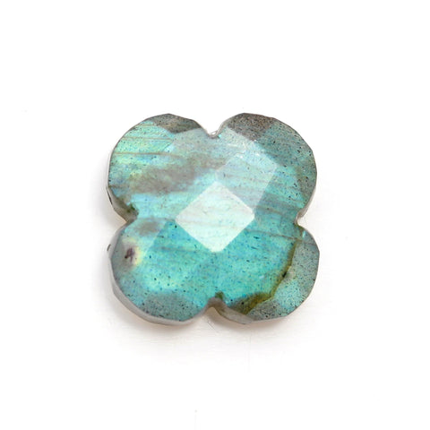 Labradorite Grey Clover Carving Natural Stone