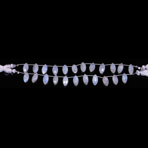 Rainbow Moonstone White Marquise Faceted Natural Beads 8 Inches Strands
