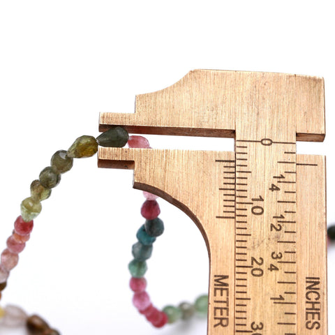 Watermelon Tourmaline Multicolor Drop Faceted Natural Beads 12.5 Inches Strands