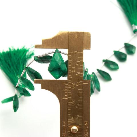 Green Dyed Quartz Arrowhead Faceted Natural Beads
