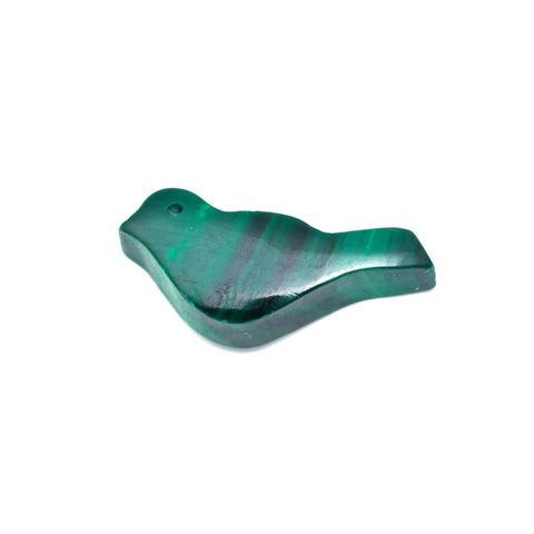 Malachite Green Bird Carving Natural Beads 18 MM Stone