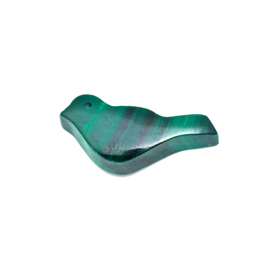 Malachite Green Bird Carving Natural Beads 18 MM Stone