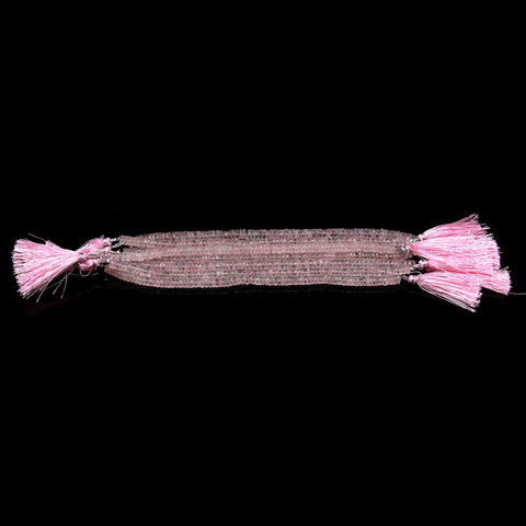 Rose Quartz Pink Tire Faceted Natural Beads 8 Inches Strands