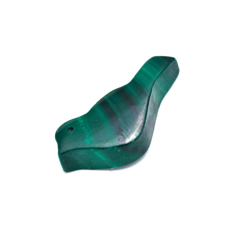 Malachite Green Bird Carving Natural Beads 18 MM Stone