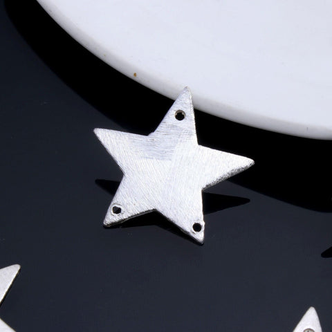 Silver Coated Brass Solid 25MM Star Blank