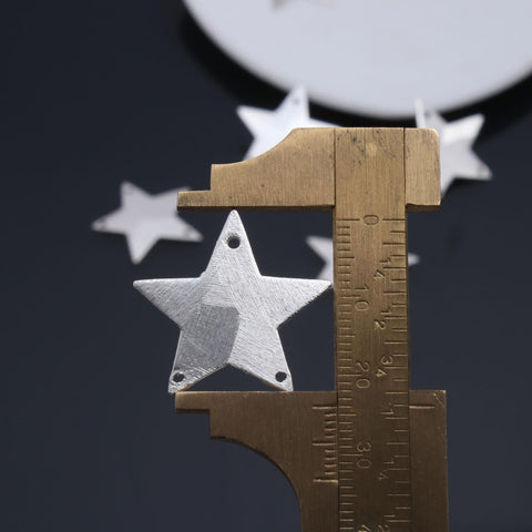 Silver Coated Brass Solid 25MM Star Blank