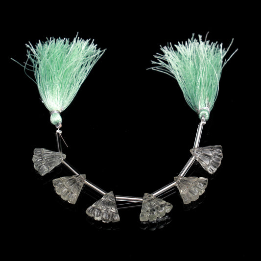 Amethyst Green Umbrella Carving Natural Beads 8 Inches Strands