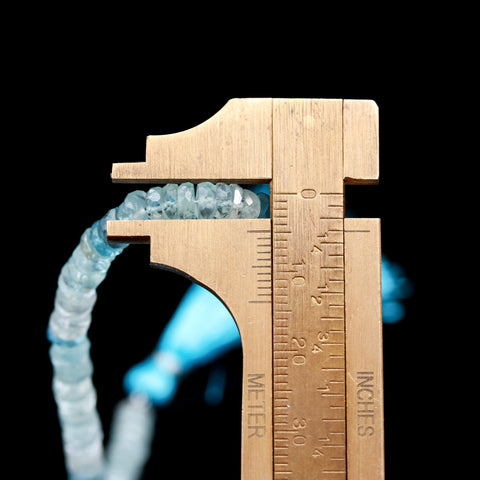 Aquamarine Blue Rondell Faceted Natural Beads 8 Inches Strands