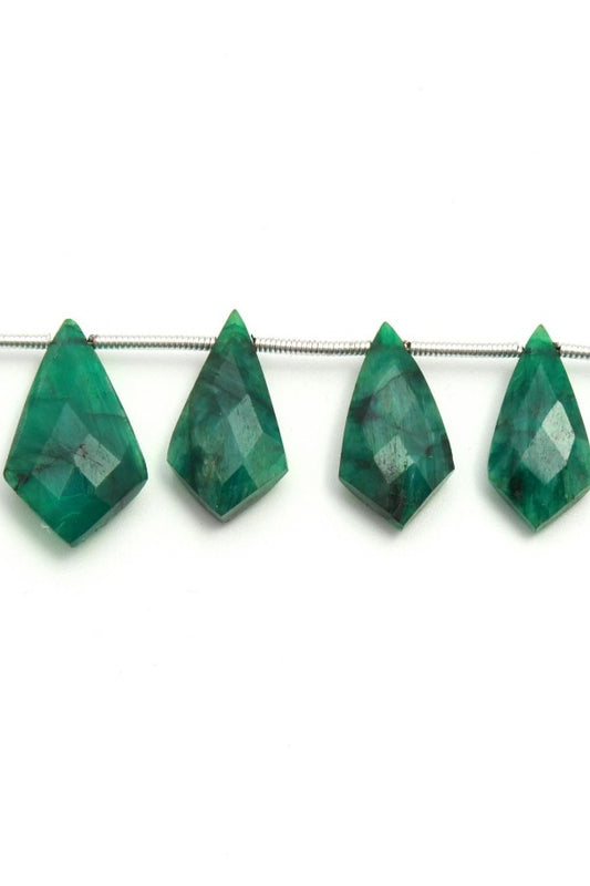 Green Dyed Quartz Arrowhead Faceted Natural Beads