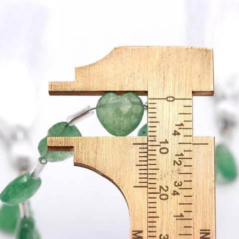 Strawberry Quartz Green Heart Faceted Natural Beads 8 Inches Strands