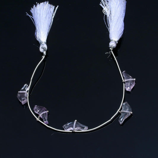 Amethyst Pink Bird Carving Natural Beads 8 Inches Strands