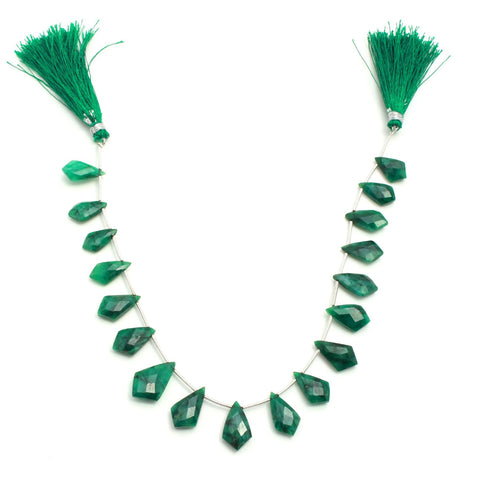 Green Dyed Quartz Arrowhead Faceted Natural Beads