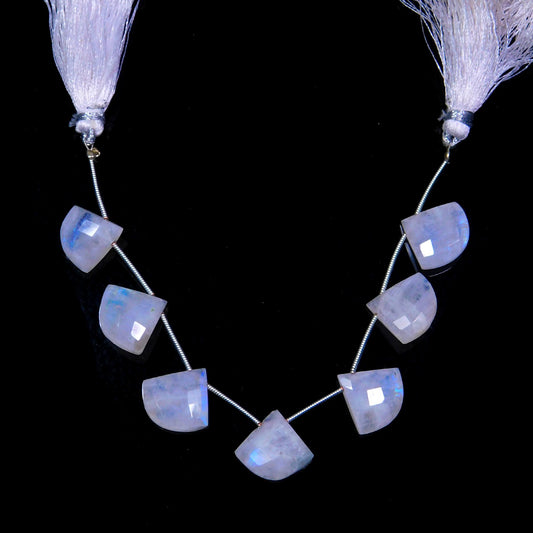 Rainbow Moonstone White Axe Faceted Natural Beads 8 Inches Strands