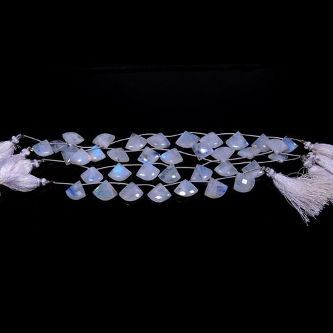 Rainbow Moonstone White Axe Faceted Natural Beads 8 Inches Strands