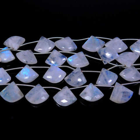 Rainbow Moonstone White Axe Faceted Natural Beads 8 Inches Strands