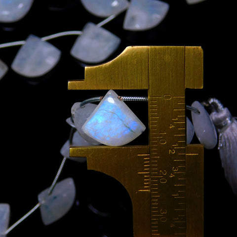 Rainbow Moonstone White Axe Faceted Natural Beads 8 Inches Strands