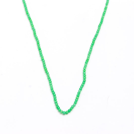 Chrysophrase Green Round Faceted Natural Beads 12.5 inches strands